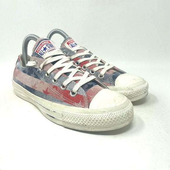 Converse Chuck Taylor All Star Sneaker Low Top White Red Womens 6.5 - Picture 2 of 7